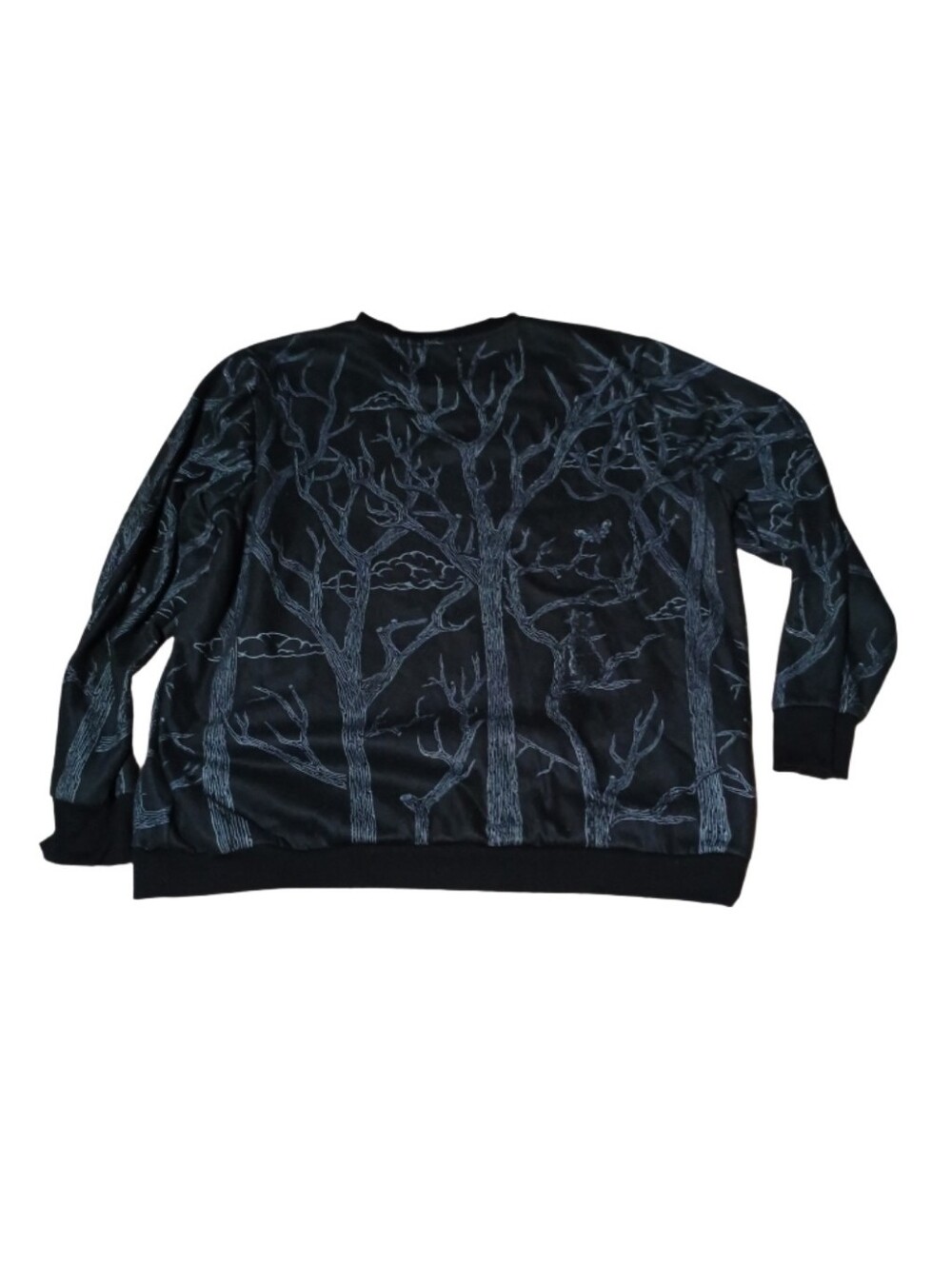 FUN Graphic Skull Forest Crewneck Sweatshirt Goth Grunge Halloween Unisex - Picture 2 of 4